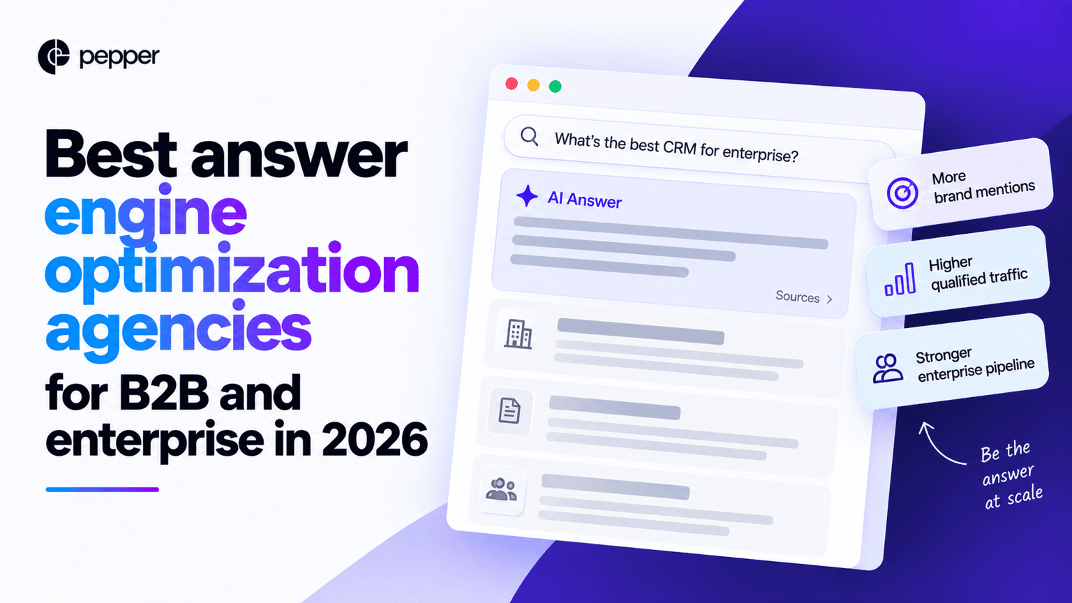 Best answer engine optimization agencies for B2B and enterprise in 2026